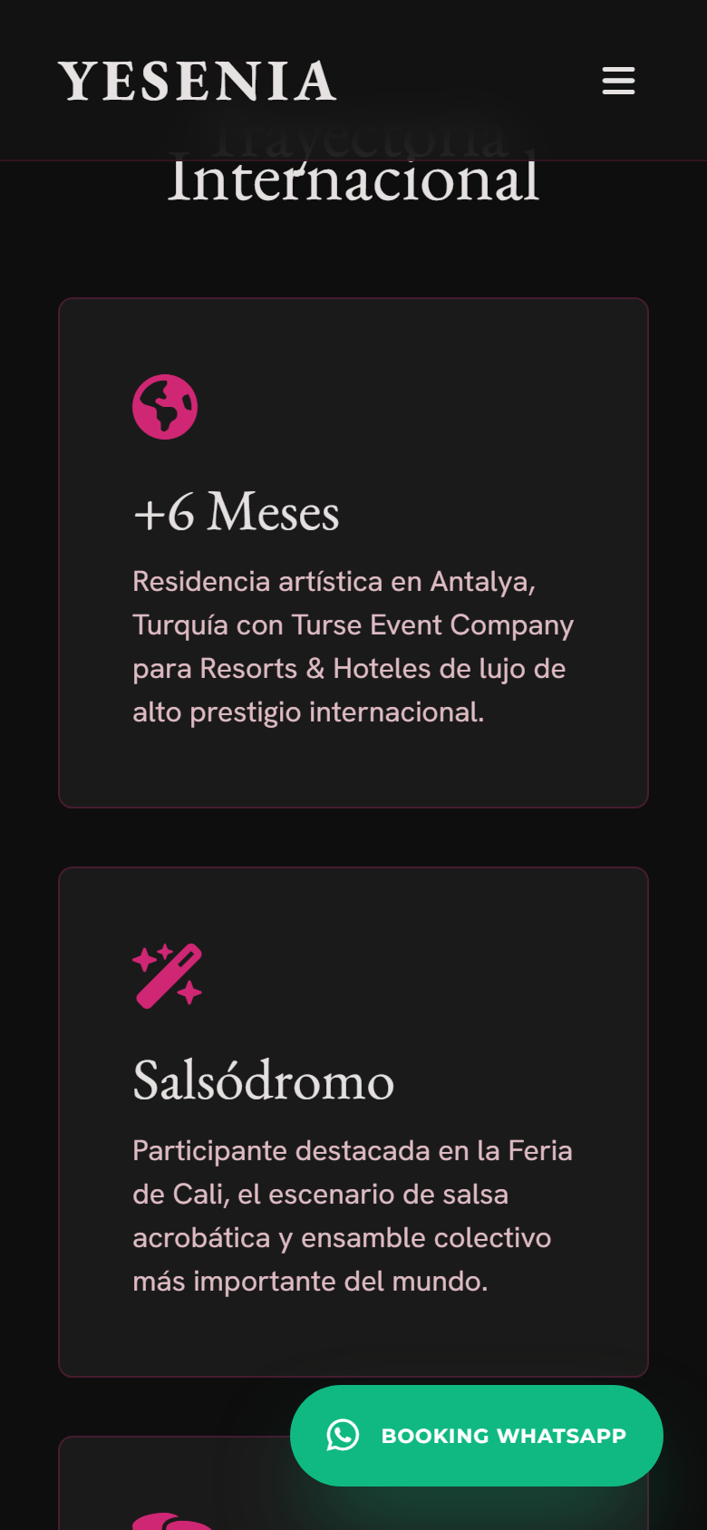 Trayectoria internacional: residencia en Turquía, Salsódromo de Cali y versatilidad de estilos (celular)