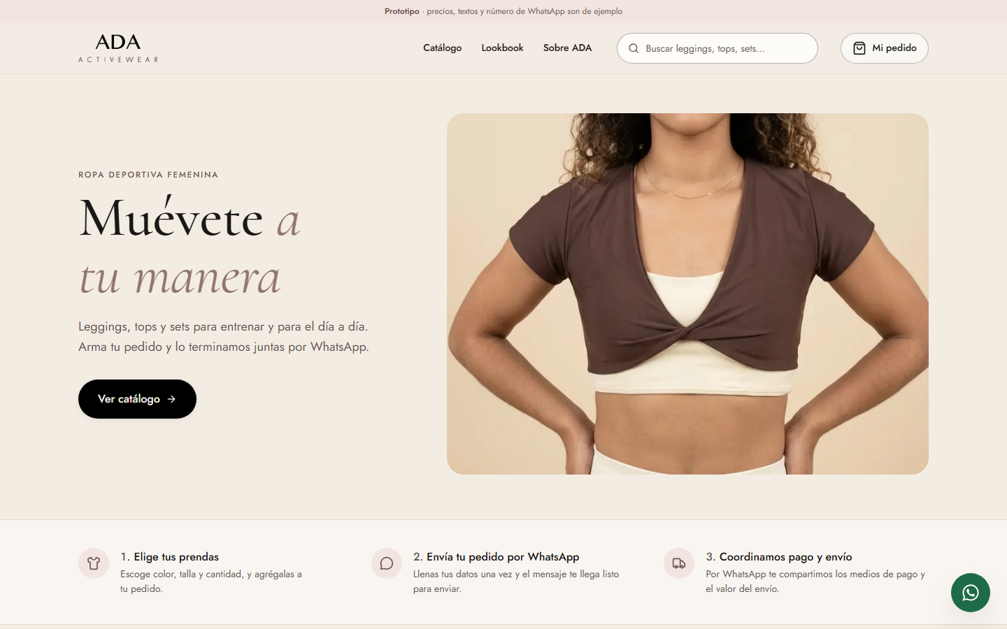 Portada de la tienda con el titular y la foto principal